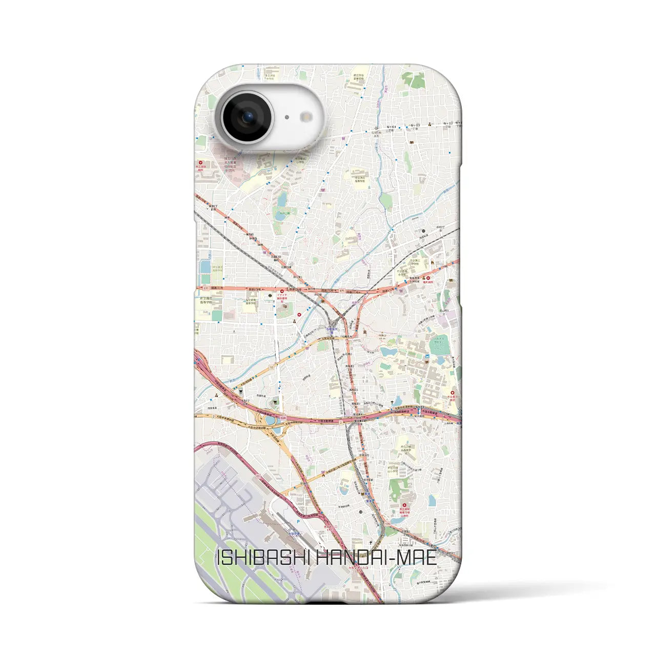 【石橋阪大前(大阪府)】地図柄iPhoneケース(バックカバータイプ)