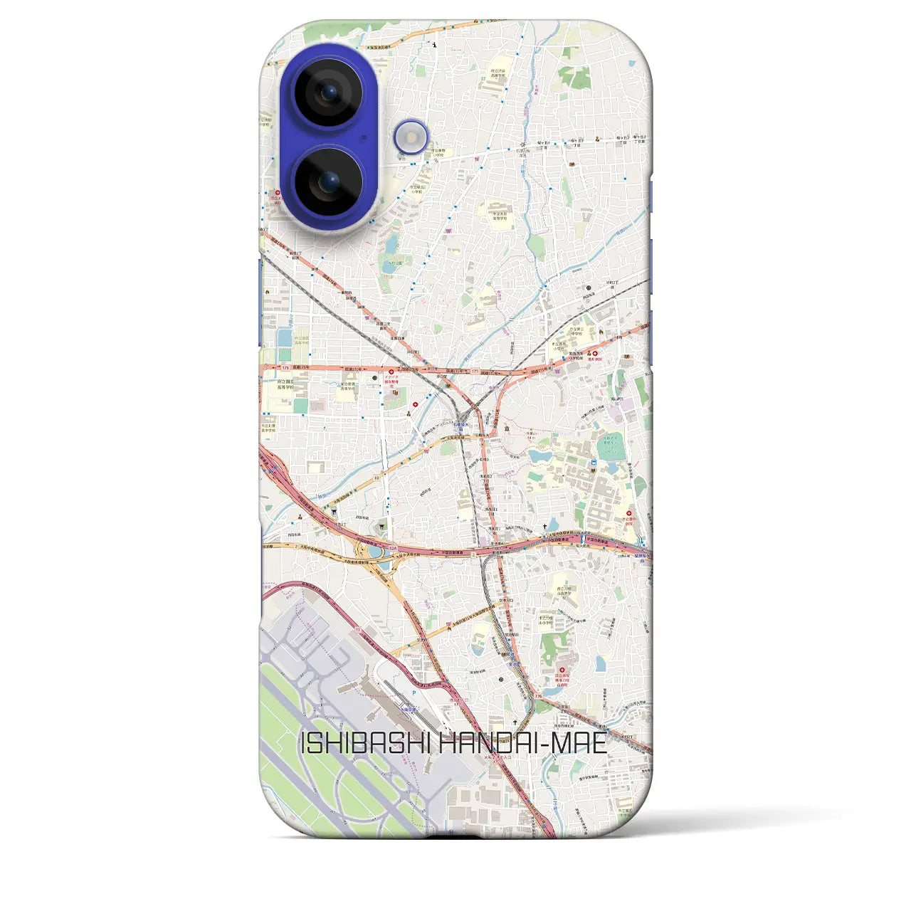【石橋阪大前(大阪府)】地図柄iPhoneケース(バックカバータイプ)ナチュラル・iPhone 16 Pro Max 用