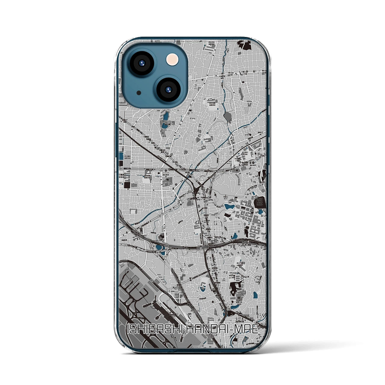 【石橋阪大前(大阪府)】地図柄iPhoneケース(クリアタイプ)