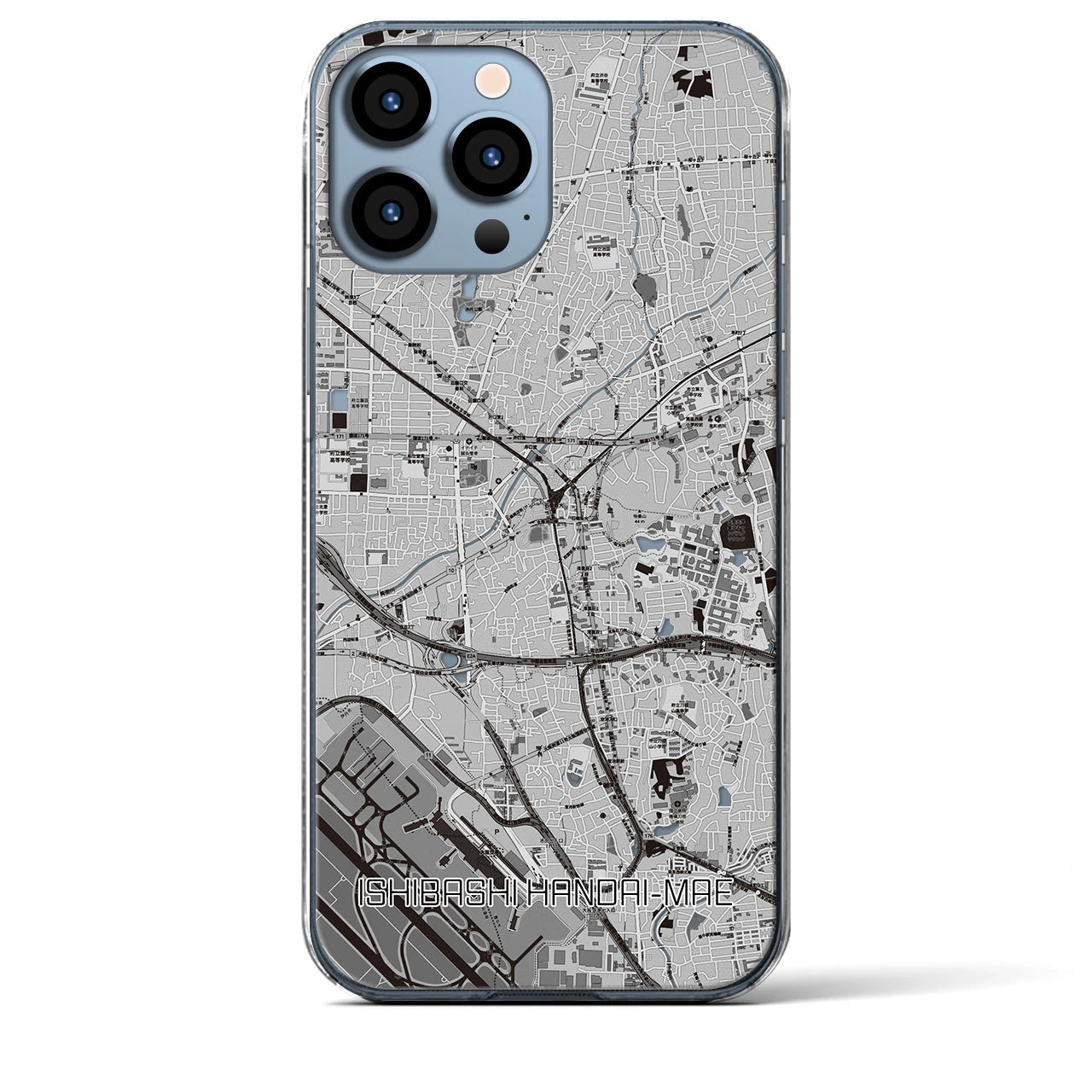 【石橋阪大前(大阪府)】地図柄iPhoneケース(クリアタイプ)