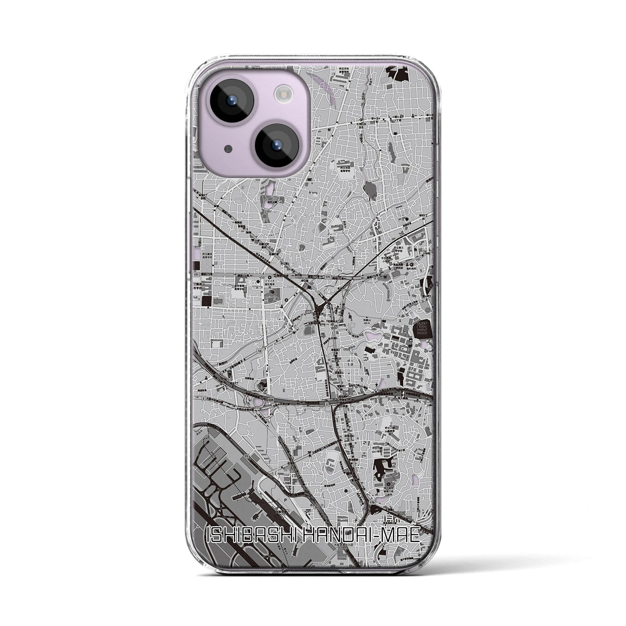 【石橋阪大前(大阪府)】地図柄iPhoneケース(クリアタイプ)