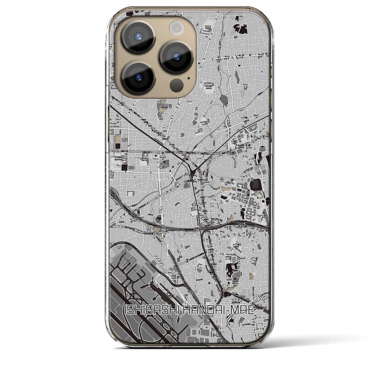 【石橋阪大前(大阪府)】地図柄iPhoneケース(クリアタイプ)