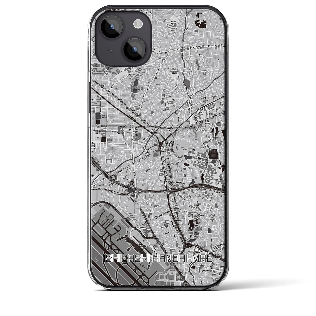 【石橋阪大前(大阪府)】地図柄iPhoneケース(クリアタイプ)