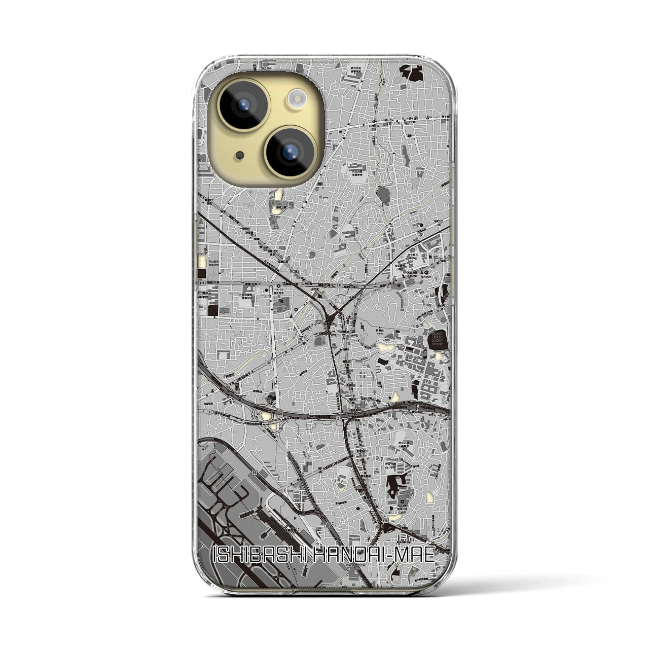 【石橋阪大前(大阪府)】地図柄iPhoneケース(クリアタイプ)