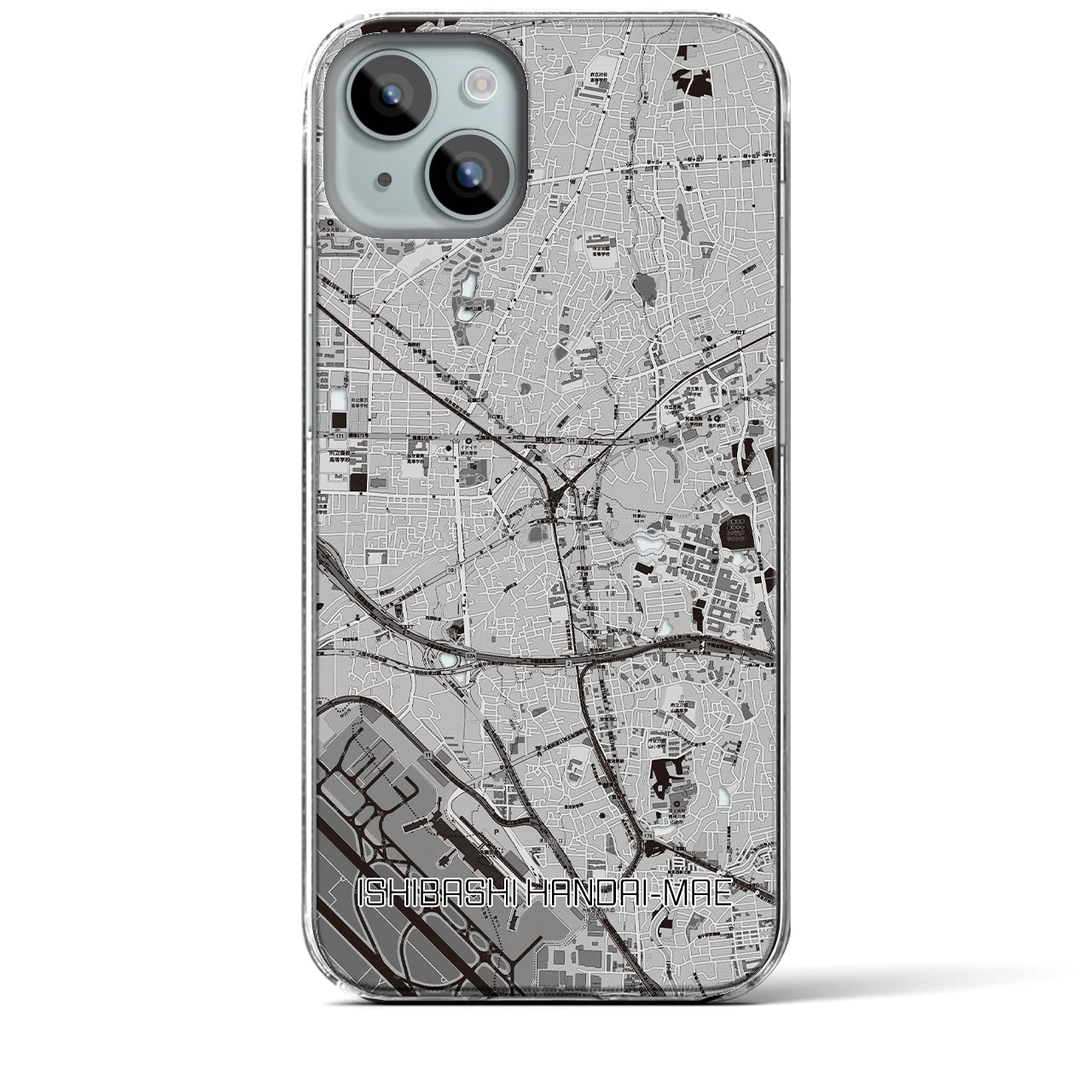 【石橋阪大前(大阪府)】地図柄iPhoneケース(クリアタイプ)