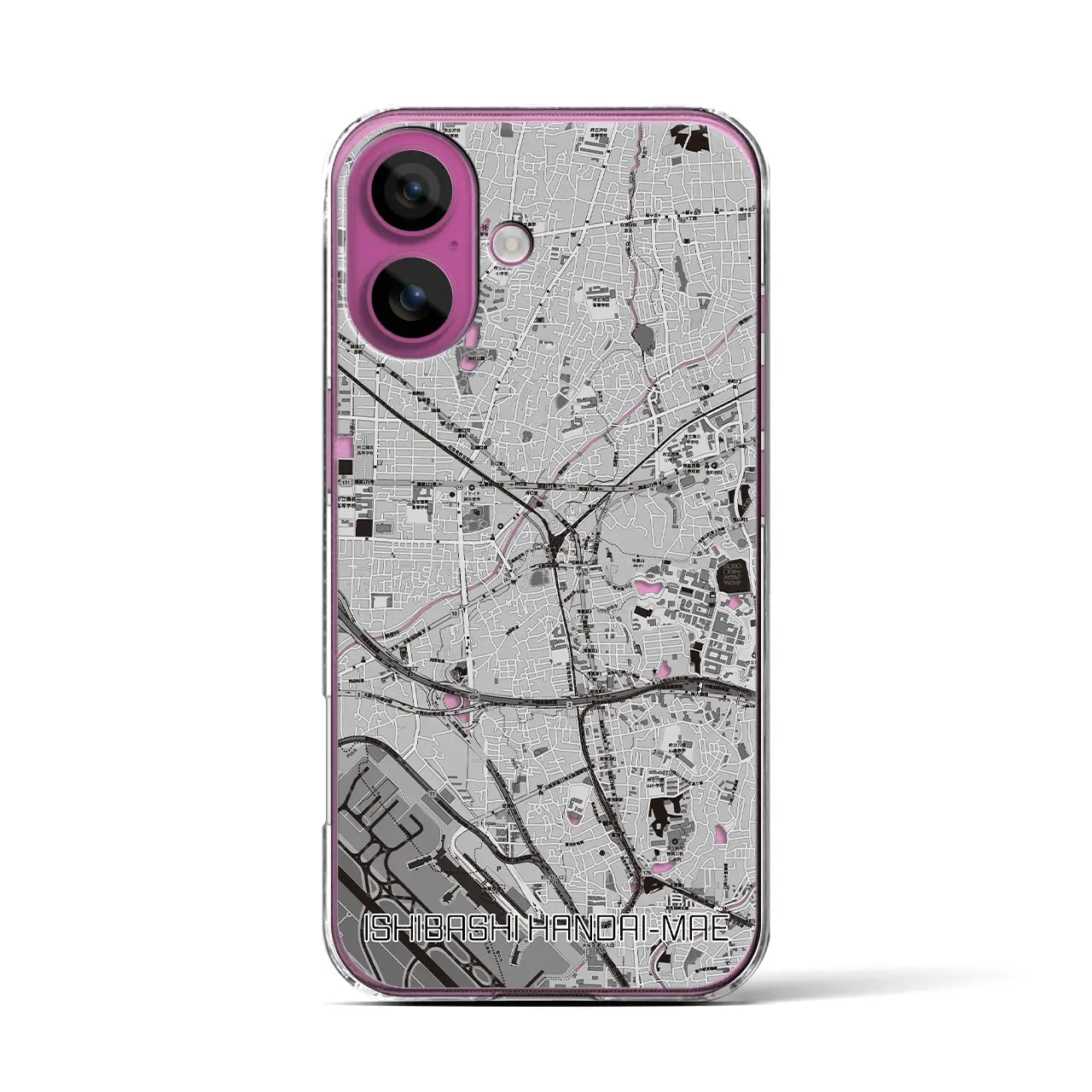【石橋阪大前(大阪府)】地図柄iPhoneケース(クリアタイプ)