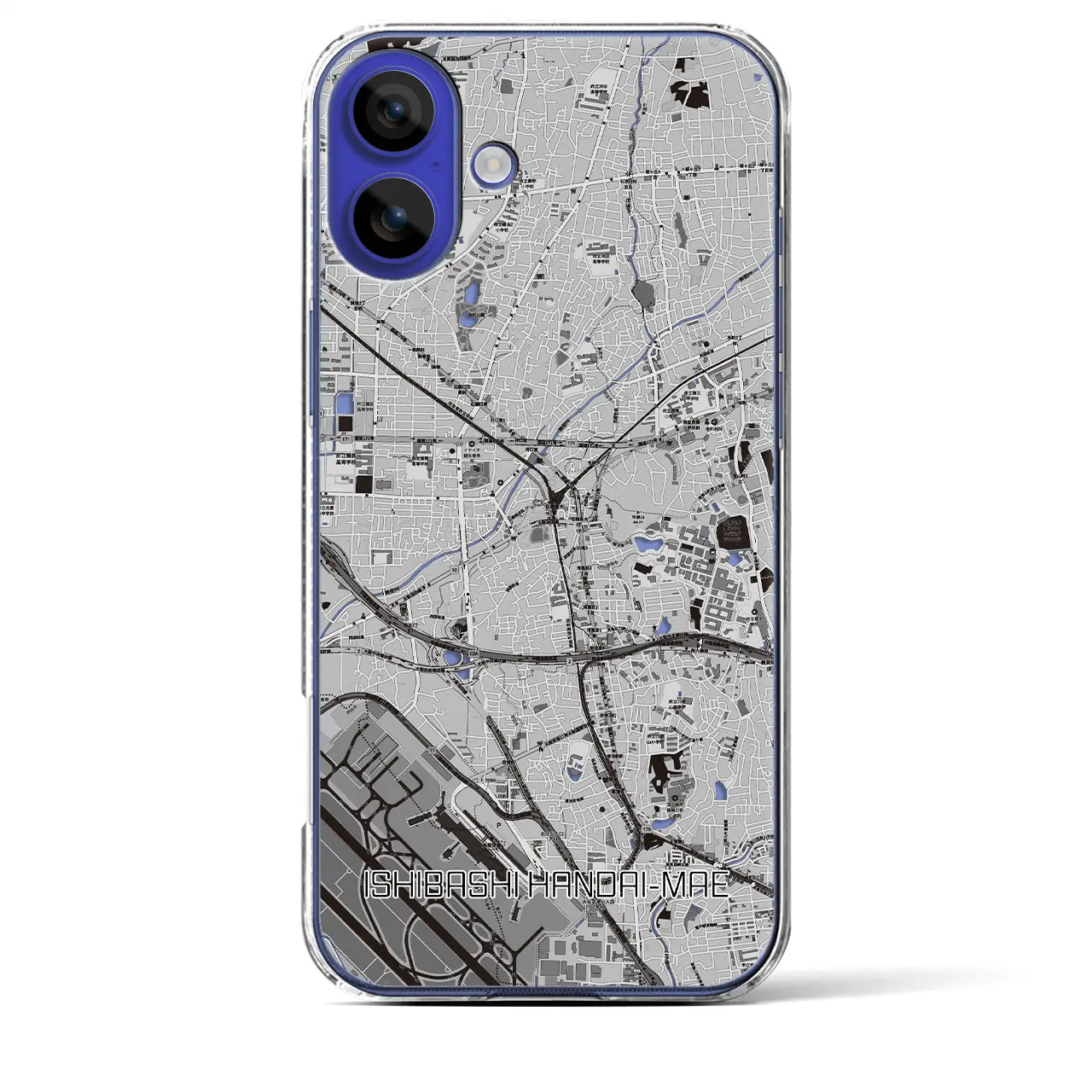 【石橋阪大前(大阪府)】地図柄iPhoneケース(クリアタイプ)