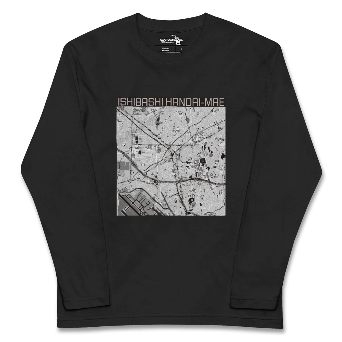 【石橋阪大前(大阪府)】地図柄ロングスリーブTシャツ