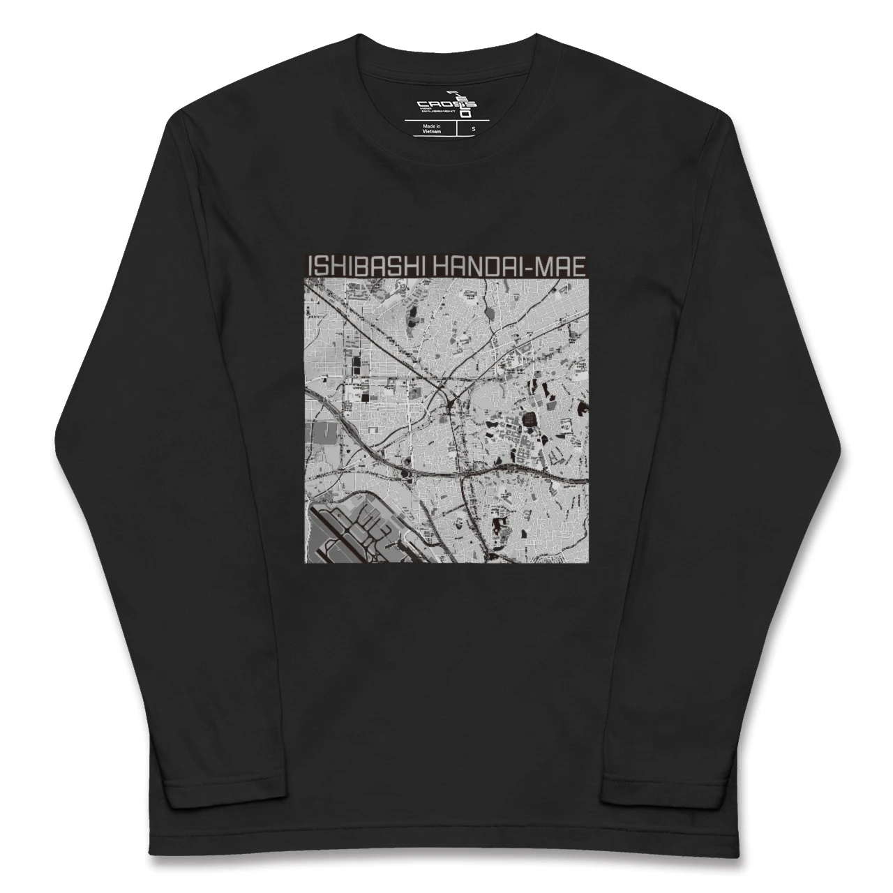 【石橋阪大前(大阪府)】地図柄ロングスリーブTシャツ