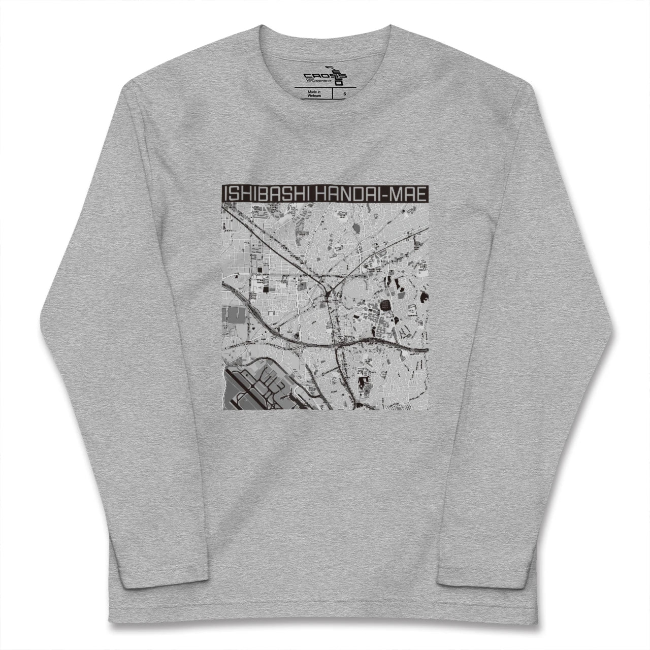 【石橋阪大前(大阪府)】地図柄ロングスリーブTシャツ