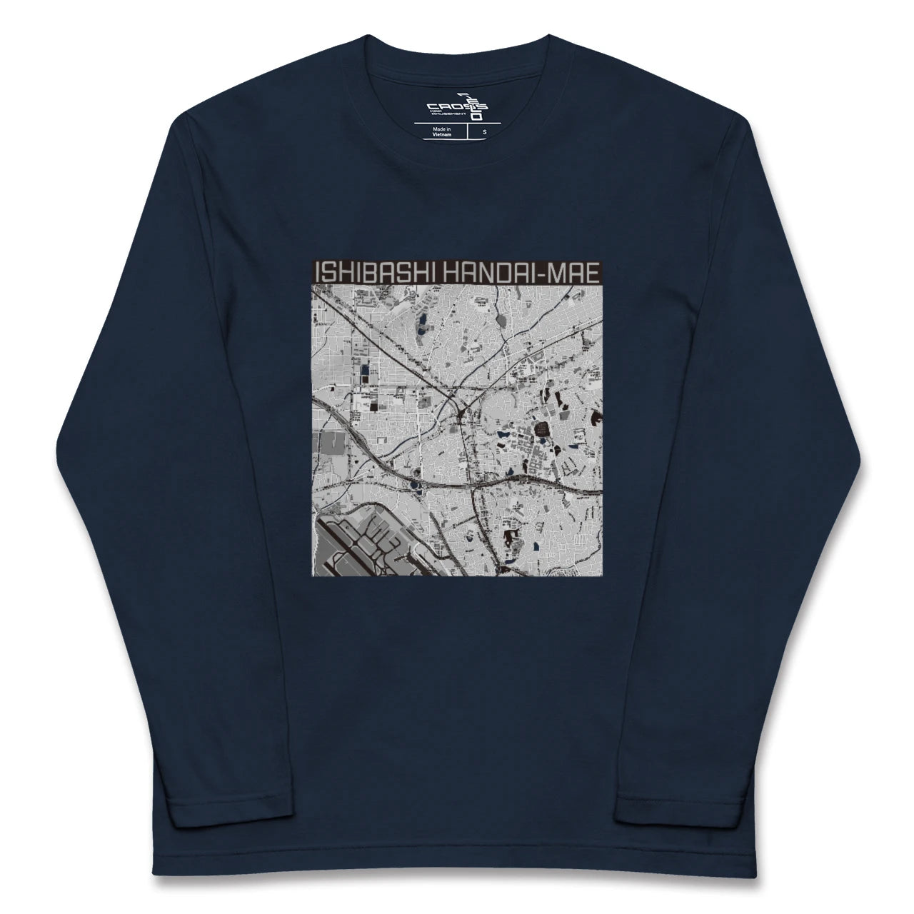 【石橋阪大前(大阪府)】地図柄ロングスリーブTシャツ