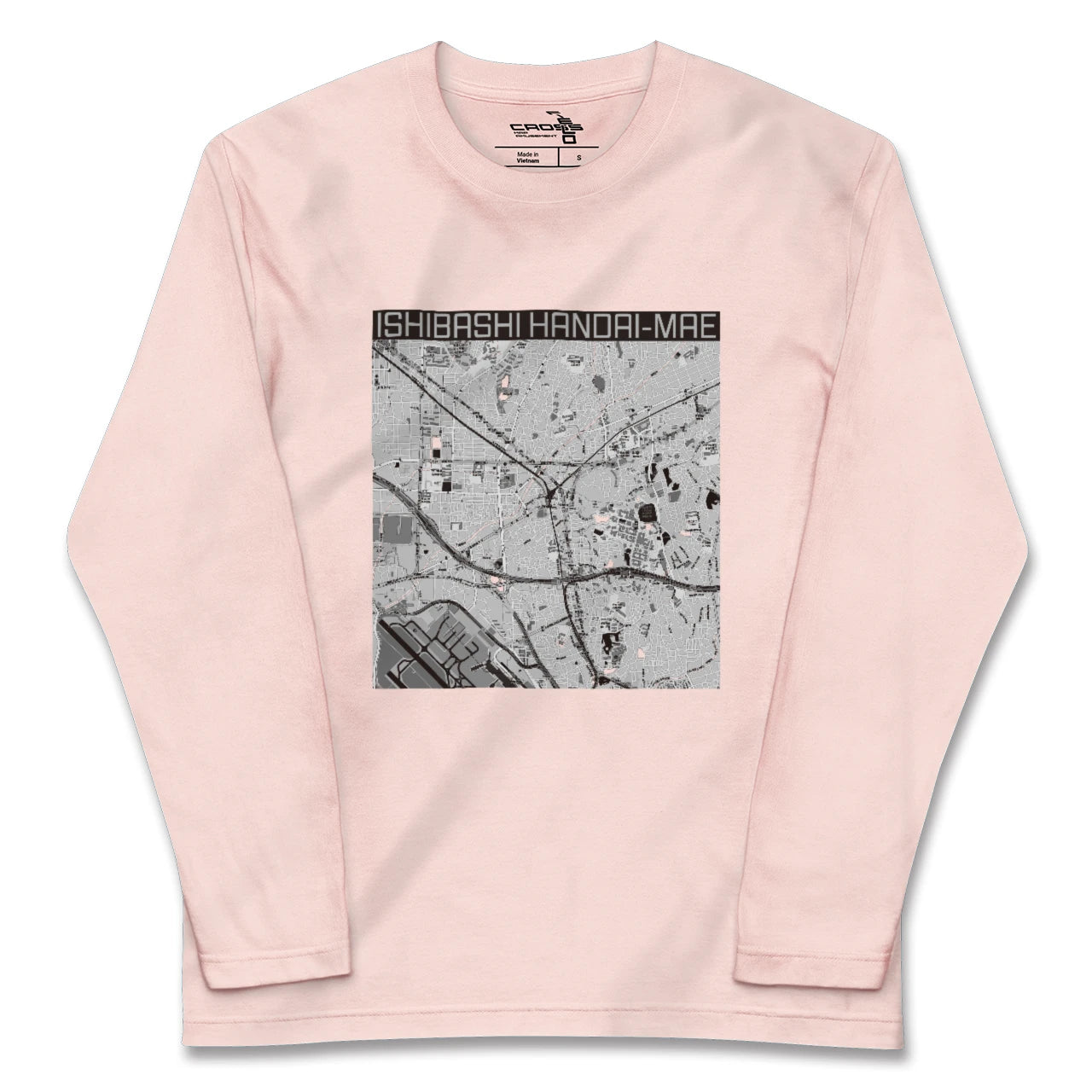 【石橋阪大前(大阪府)】地図柄ロングスリーブTシャツ