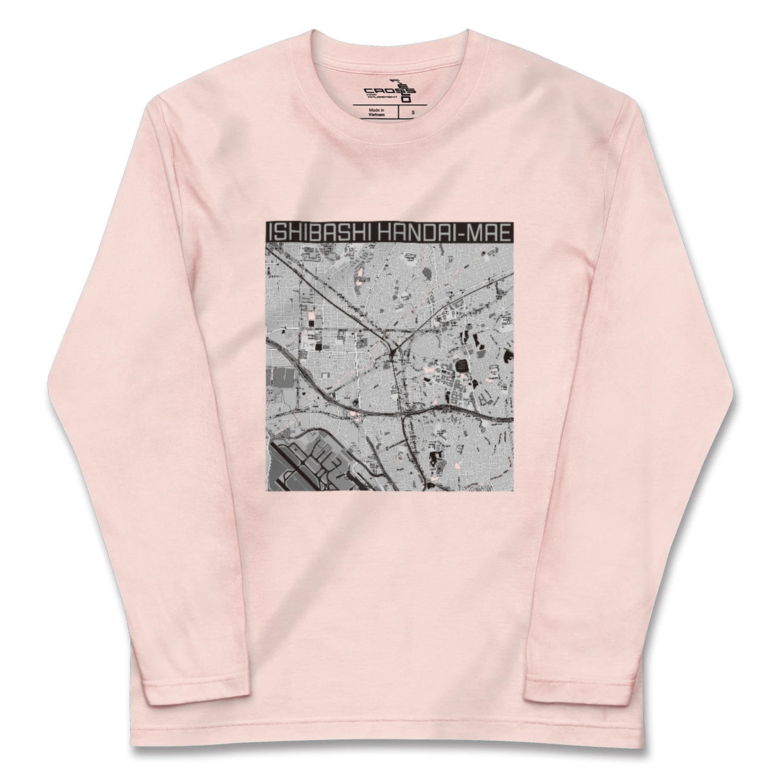 【石橋阪大前(大阪府)】地図柄ロングスリーブTシャツ