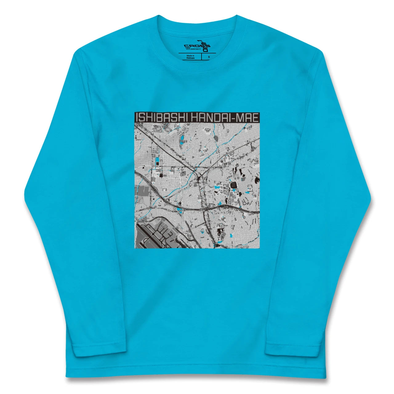 【石橋阪大前(大阪府)】地図柄ロングスリーブTシャツ