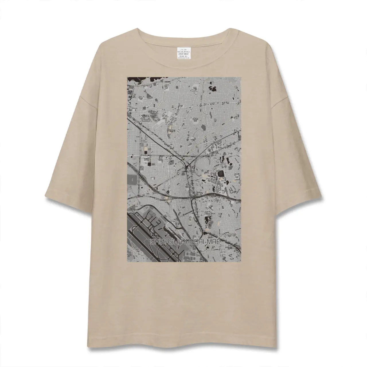 【石橋阪大前(大阪府)】地図柄ビッグシルエットTシャツ