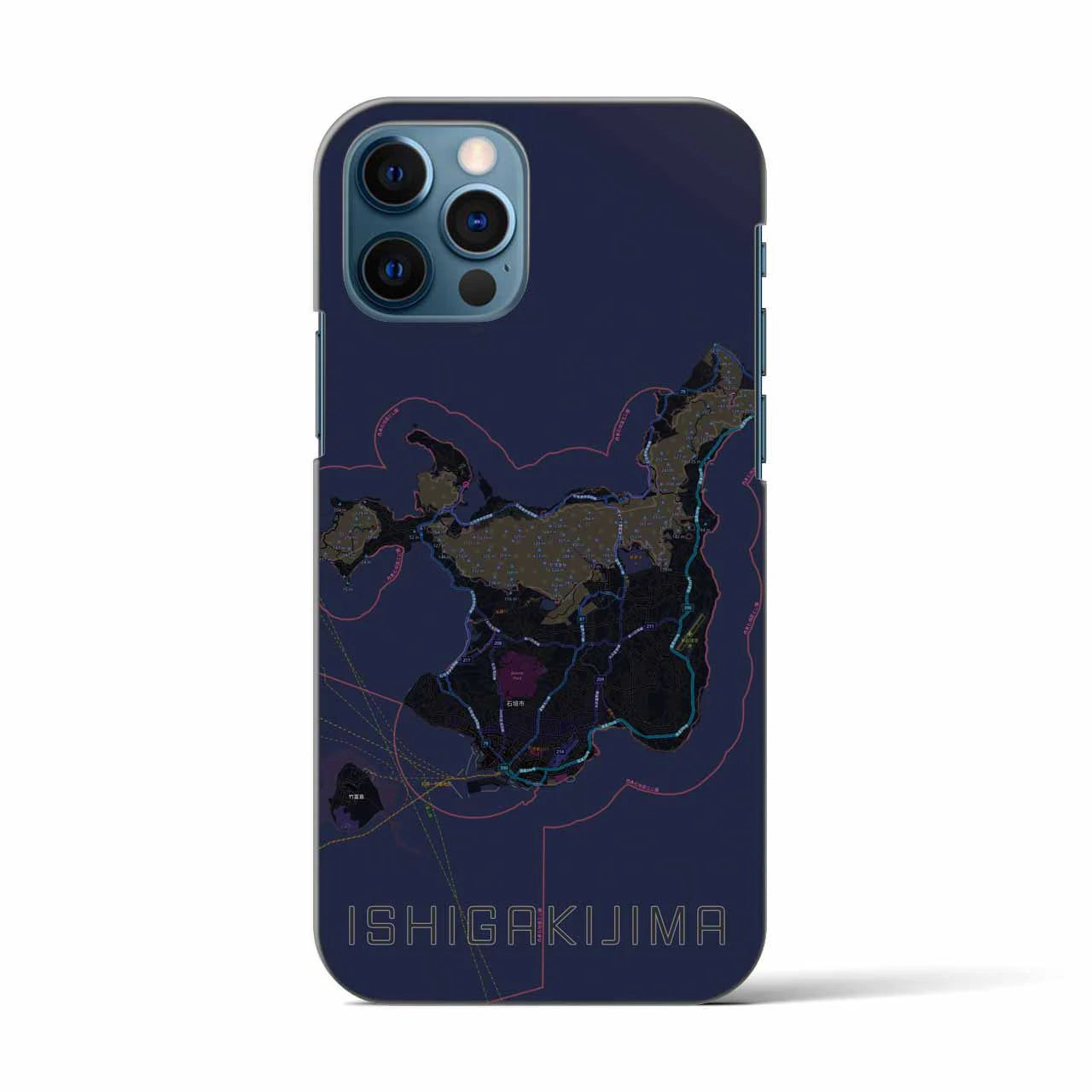 【石垣島(沖縄県)】地図柄iPhoneケース(バックカバータイプ)