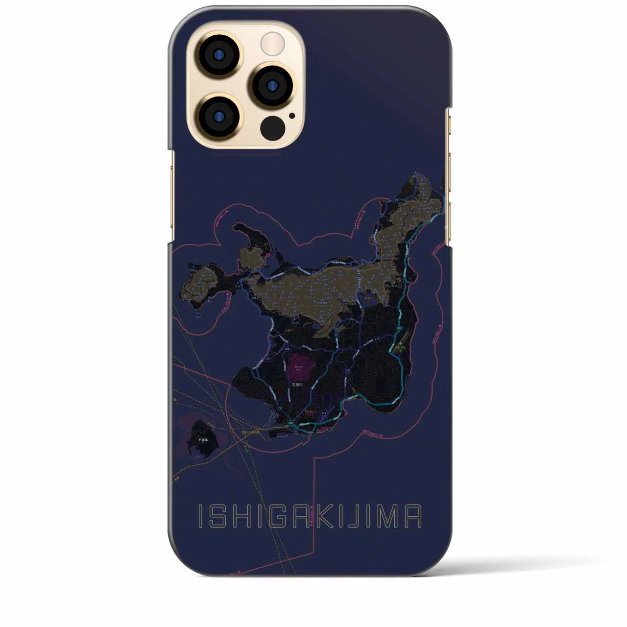 【石垣島(沖縄県)】地図柄iPhoneケース(バックカバータイプ)