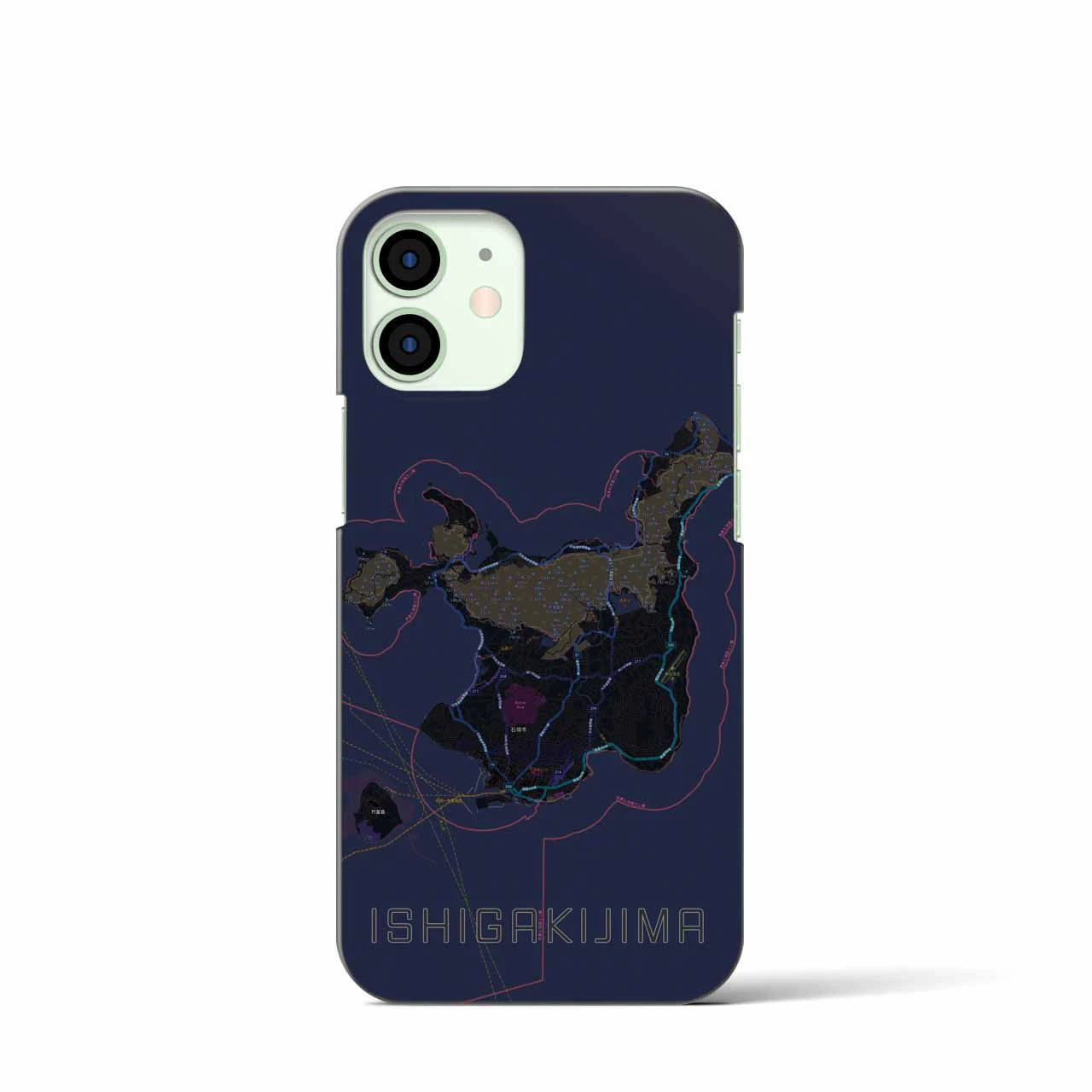 【石垣島(沖縄県)】地図柄iPhoneケース(バックカバータイプ)