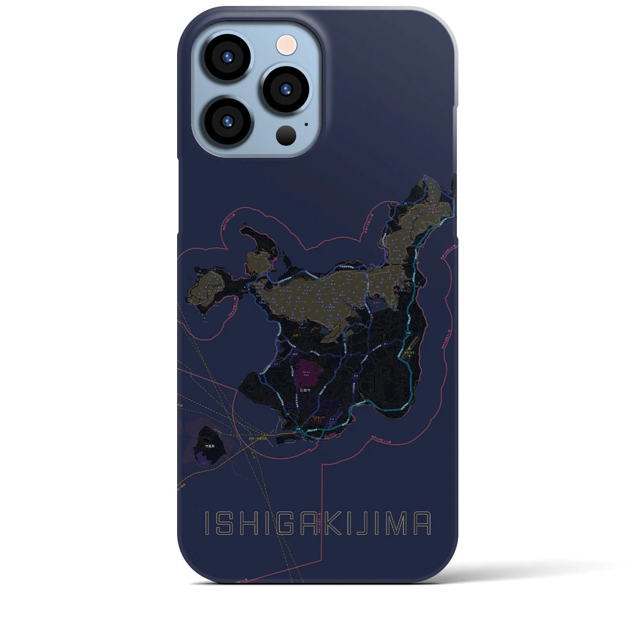 【石垣島(沖縄県)】地図柄iPhoneケース(バックカバータイプ)