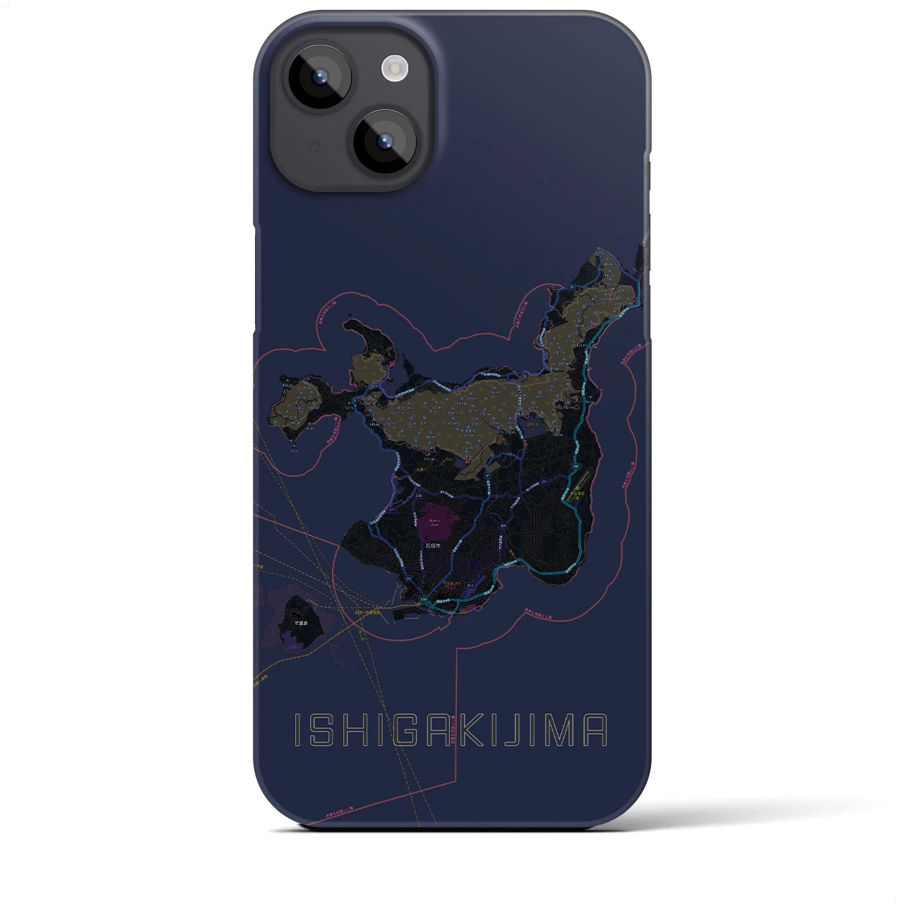【石垣島(沖縄県)】地図柄iPhoneケース(バックカバータイプ)