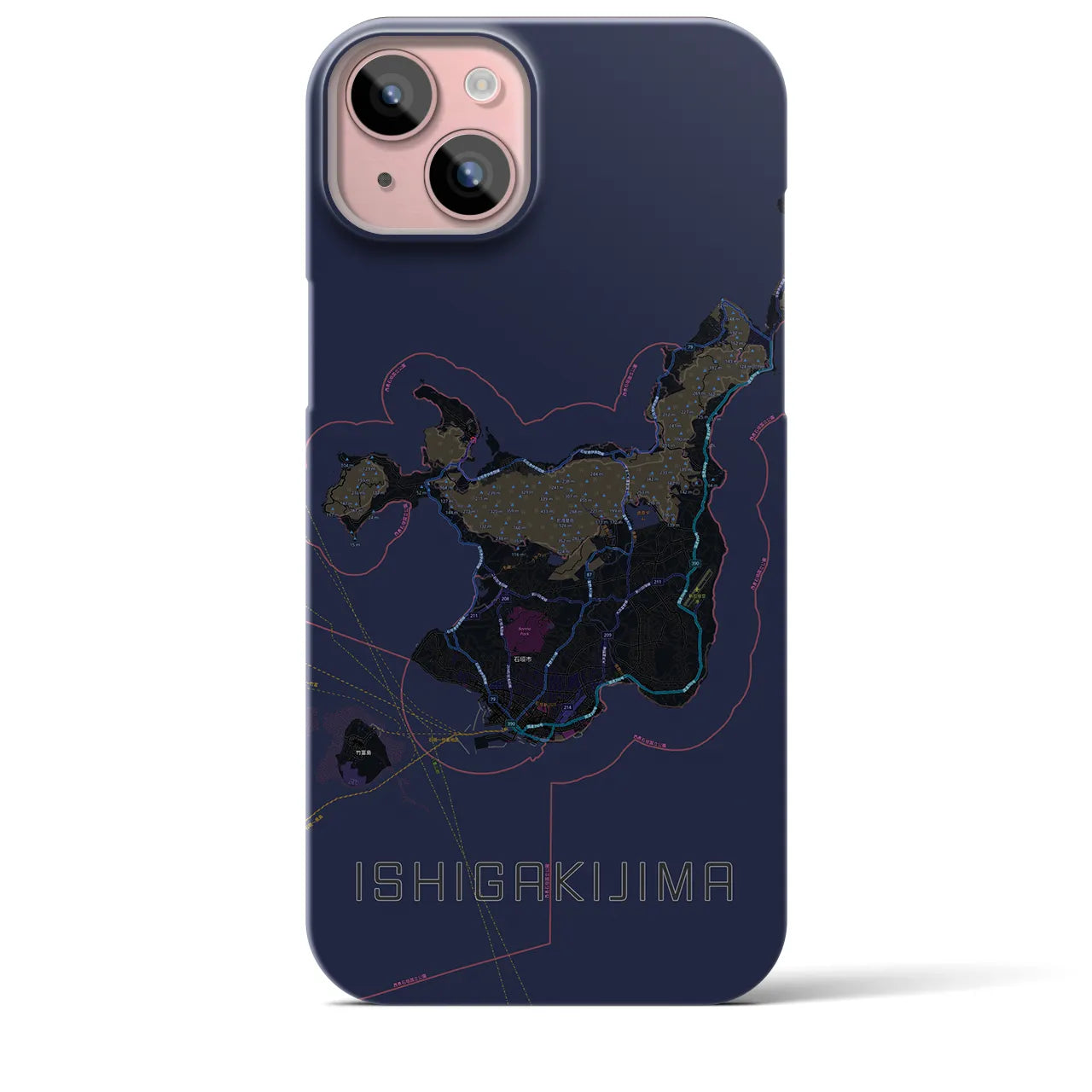 【石垣島(沖縄県)】地図柄iPhoneケース(バックカバータイプ)