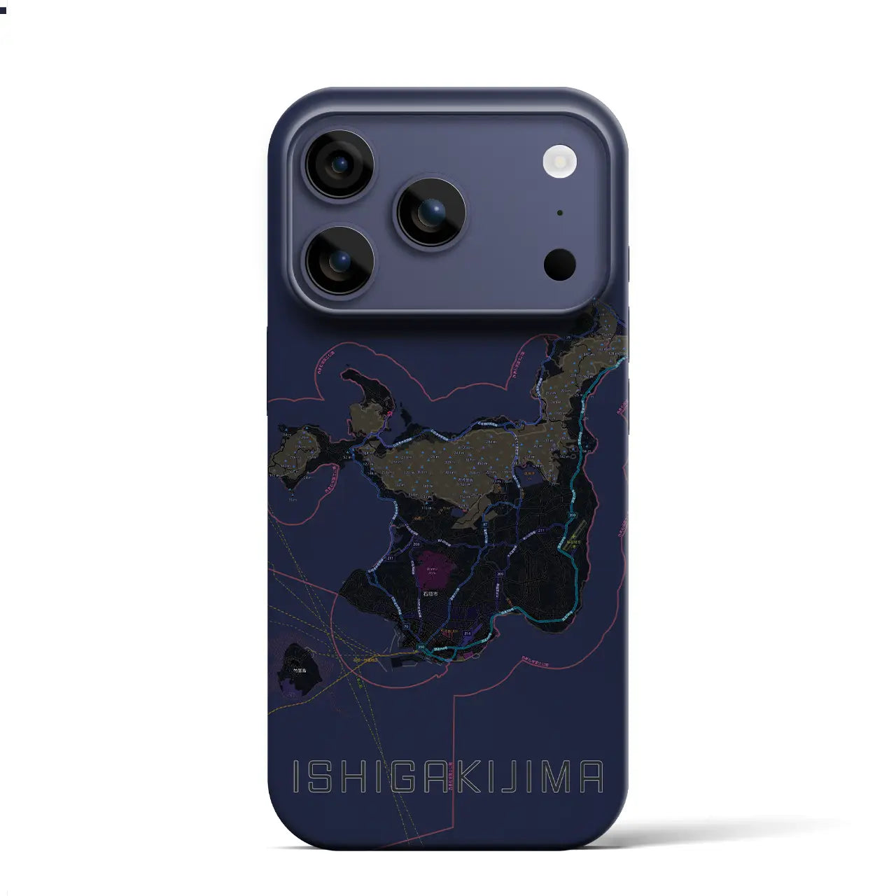 【石垣島(沖縄県)】地図柄iPhoneケース(バックカバータイプ)