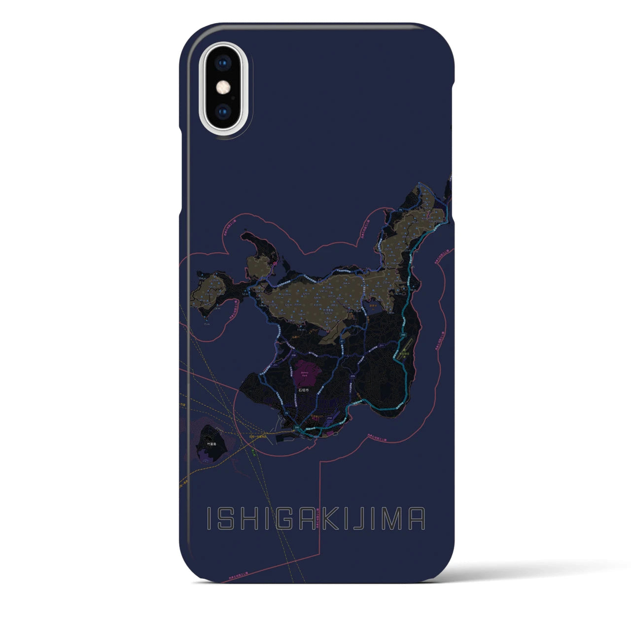 【石垣島(沖縄県)】地図柄iPhoneケース(バックカバータイプ)