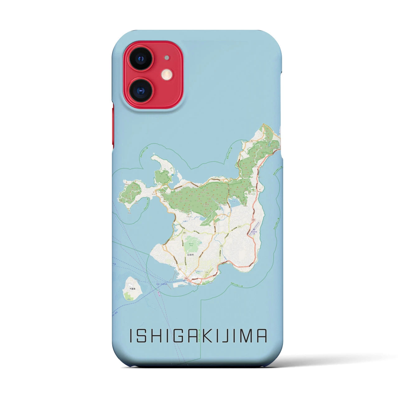 【石垣島(沖縄県)】地図柄iPhoneケース(バックカバータイプ)