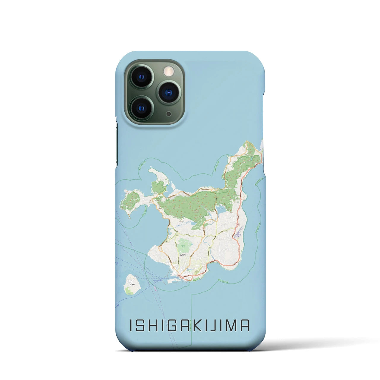 【石垣島(沖縄県)】地図柄iPhoneケース(バックカバータイプ)