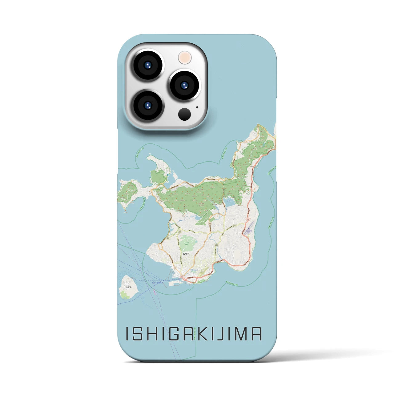 【石垣島(沖縄県)】地図柄iPhoneケース(バックカバータイプ)