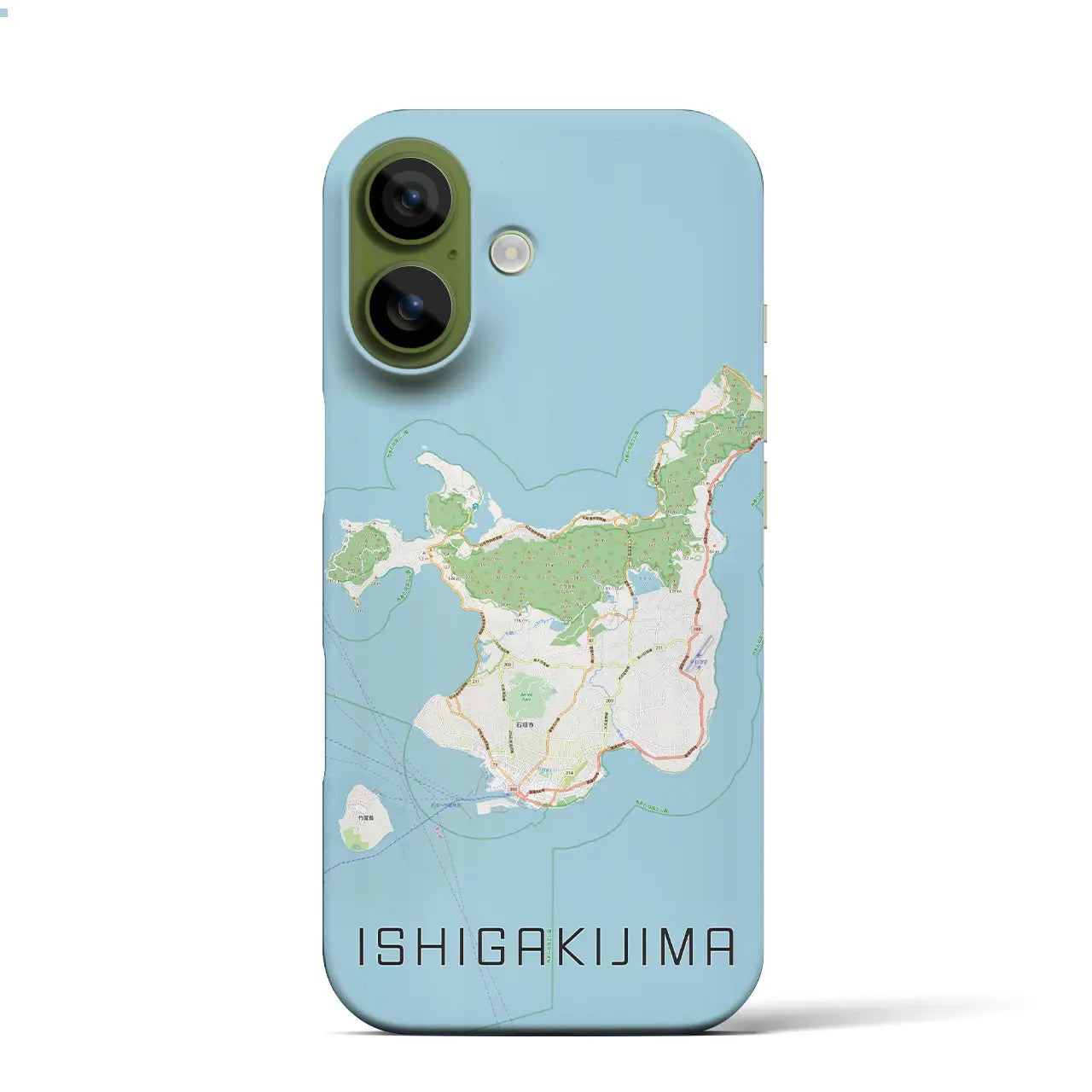 【石垣島(沖縄県)】地図柄iPhoneケース(バックカバータイプ)ナチュラル・iPhone 17 Pro Max 用