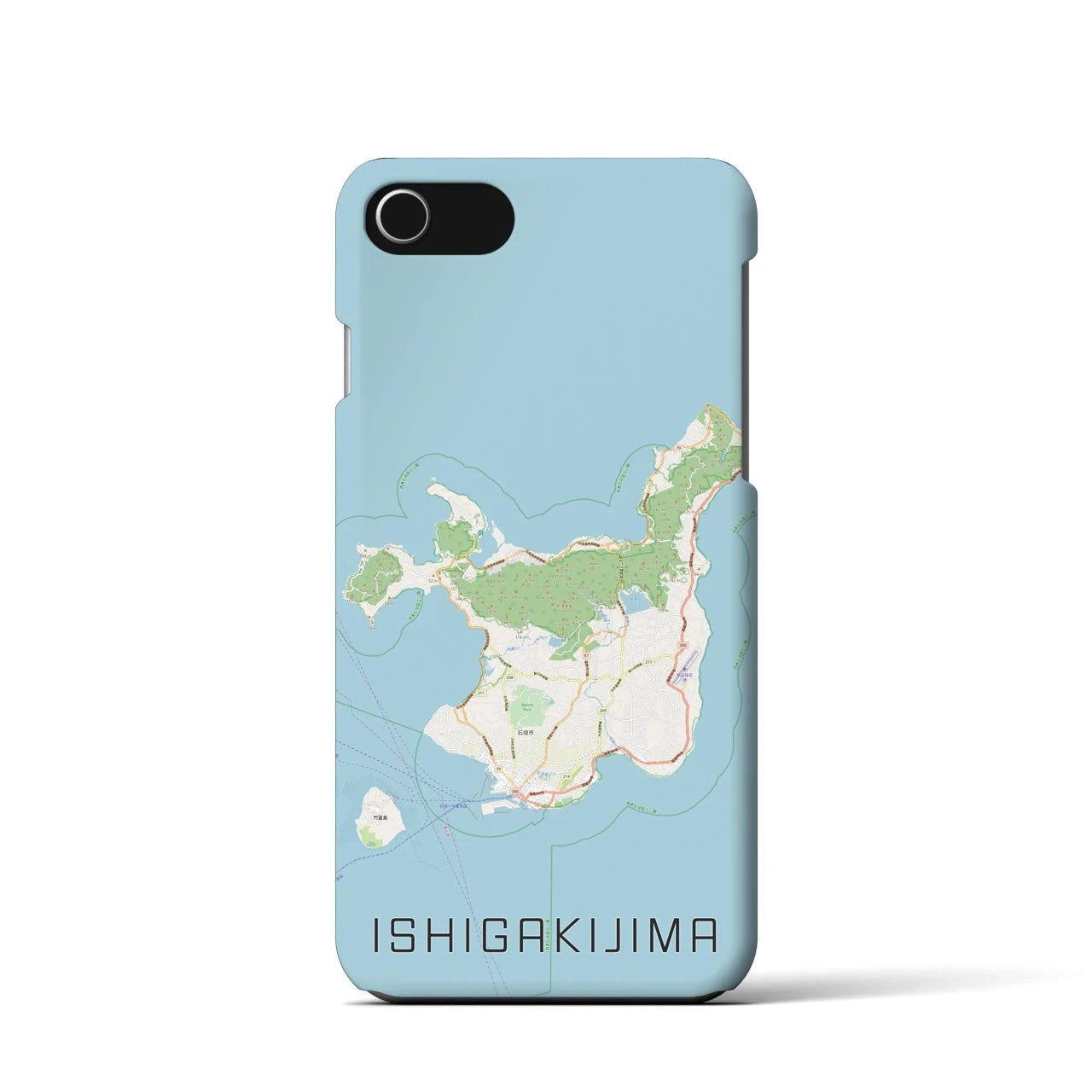【石垣島(沖縄県)】地図柄iPhoneケース(バックカバータイプ)