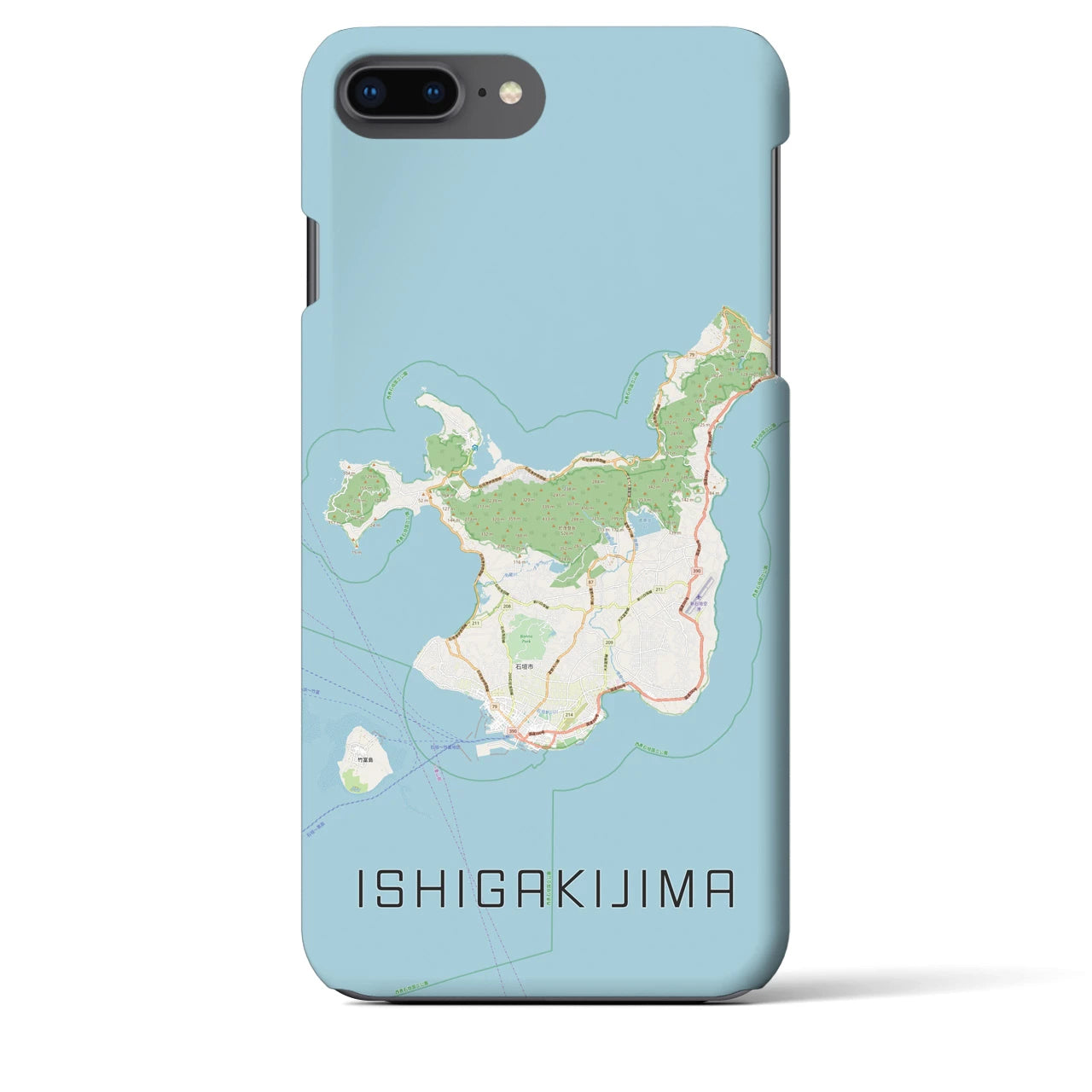 【石垣島(沖縄県)】地図柄iPhoneケース(バックカバータイプ)