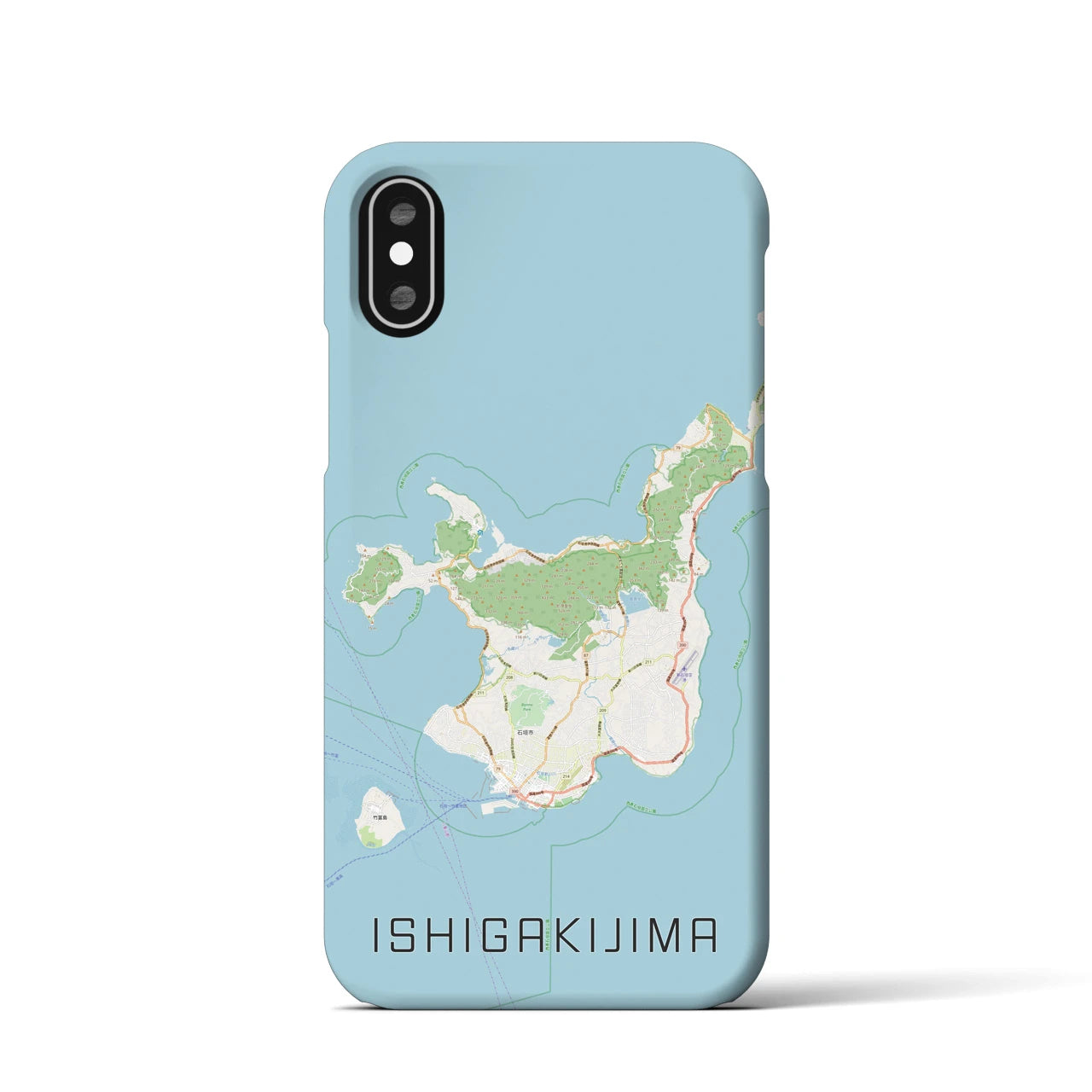 【石垣島(沖縄県)】地図柄iPhoneケース(バックカバータイプ)