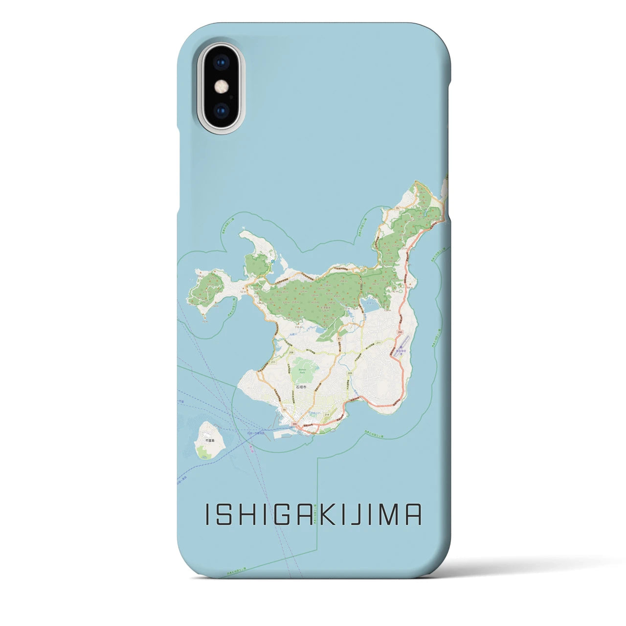 【石垣島(沖縄県)】地図柄iPhoneケース(バックカバータイプ)