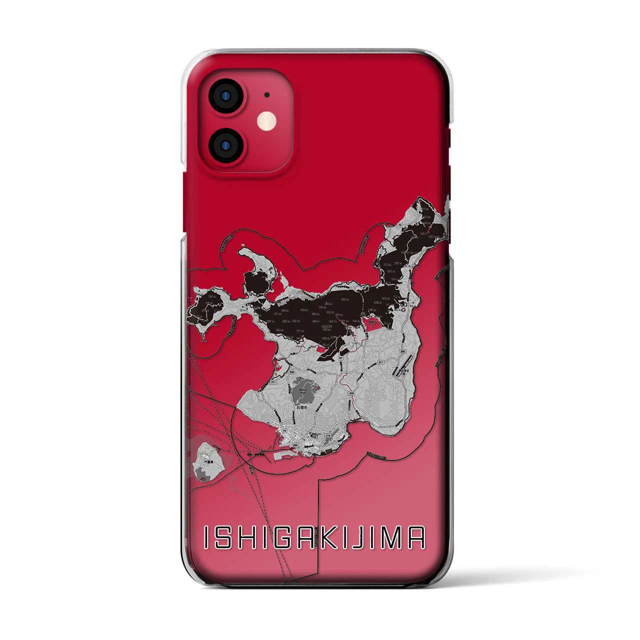 【石垣島(沖縄県)】地図柄iPhoneケース(クリアタイプ)