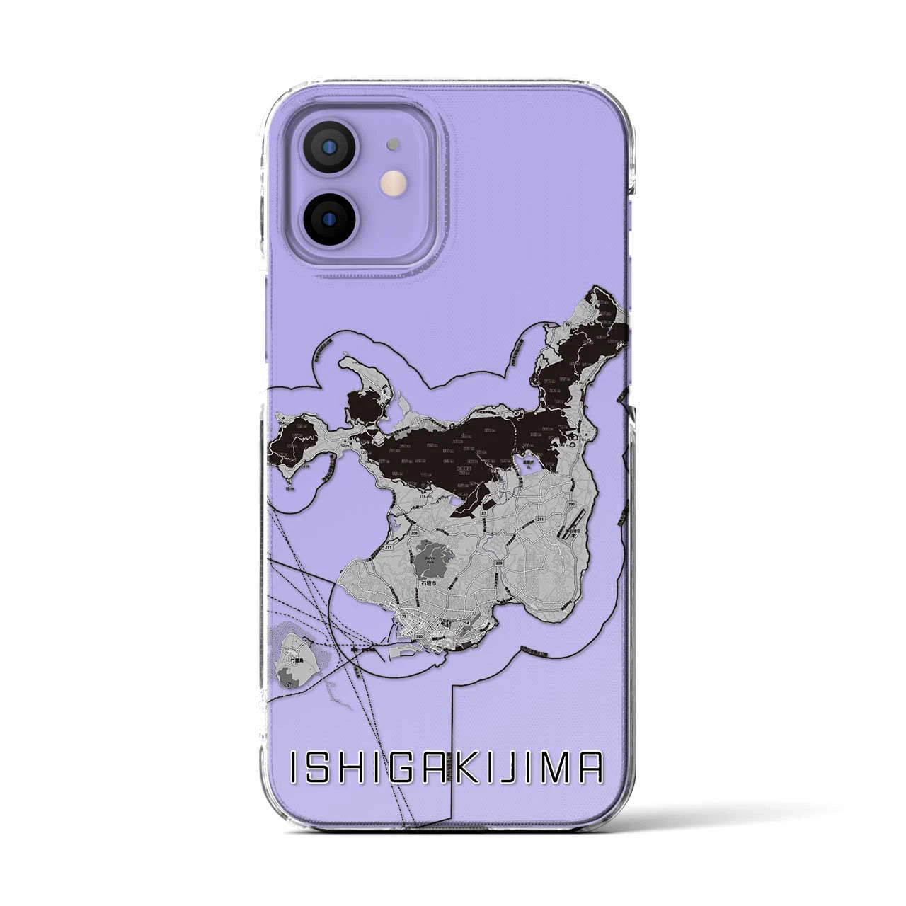 【石垣島(沖縄県)】地図柄iPhoneケース(クリアタイプ)