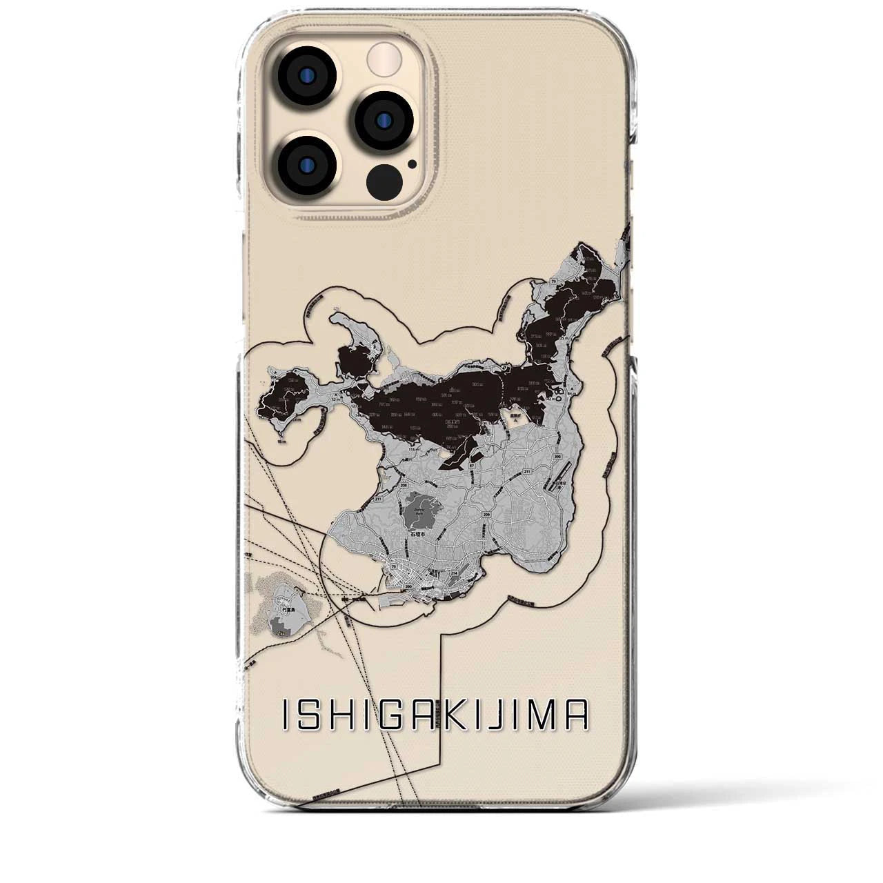【石垣島(沖縄県)】地図柄iPhoneケース(クリアタイプ)