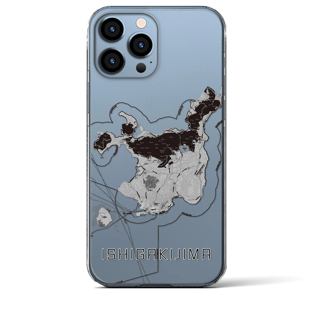 【石垣島(沖縄県)】地図柄iPhoneケース(クリアタイプ)
