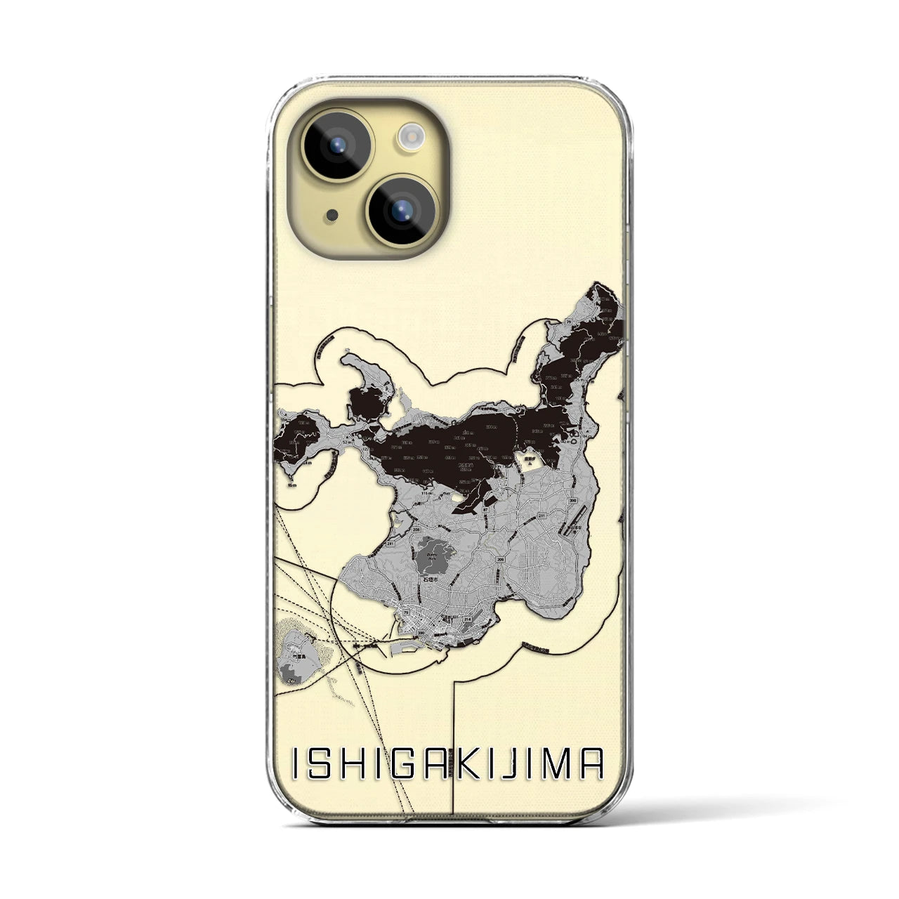 【石垣島(沖縄県)】地図柄iPhoneケース(クリアタイプ)