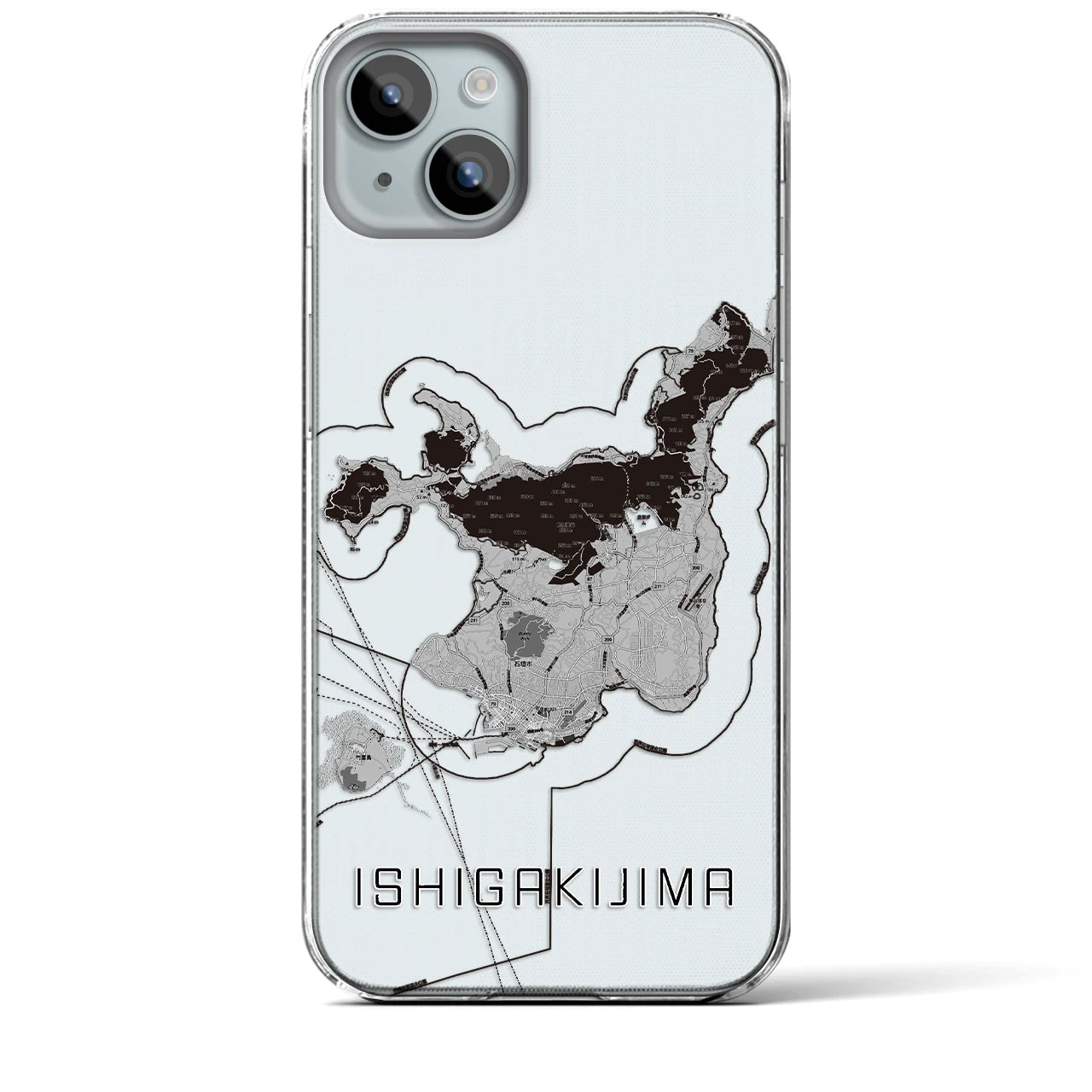 【石垣島(沖縄県)】地図柄iPhoneケース(クリアタイプ)