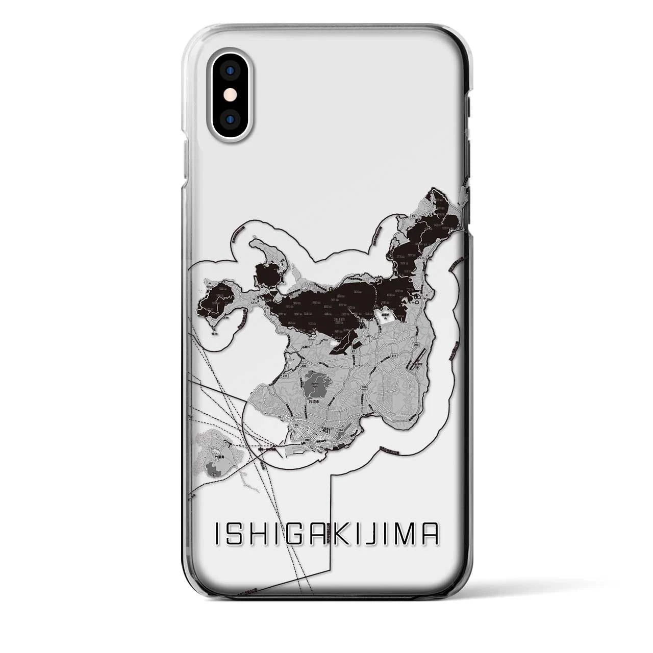【石垣島(沖縄県)】地図柄iPhoneケース(クリアタイプ)