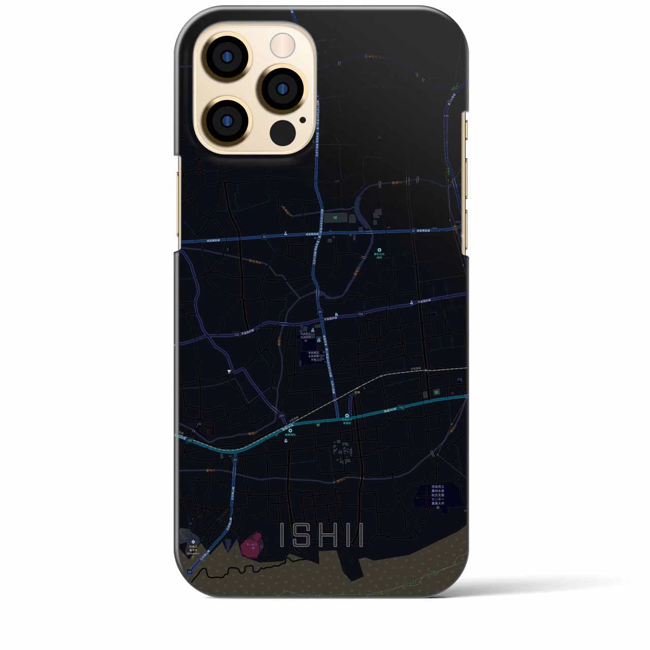 【石井(徳島県)】地図柄iPhoneケース(バックカバータイプ)