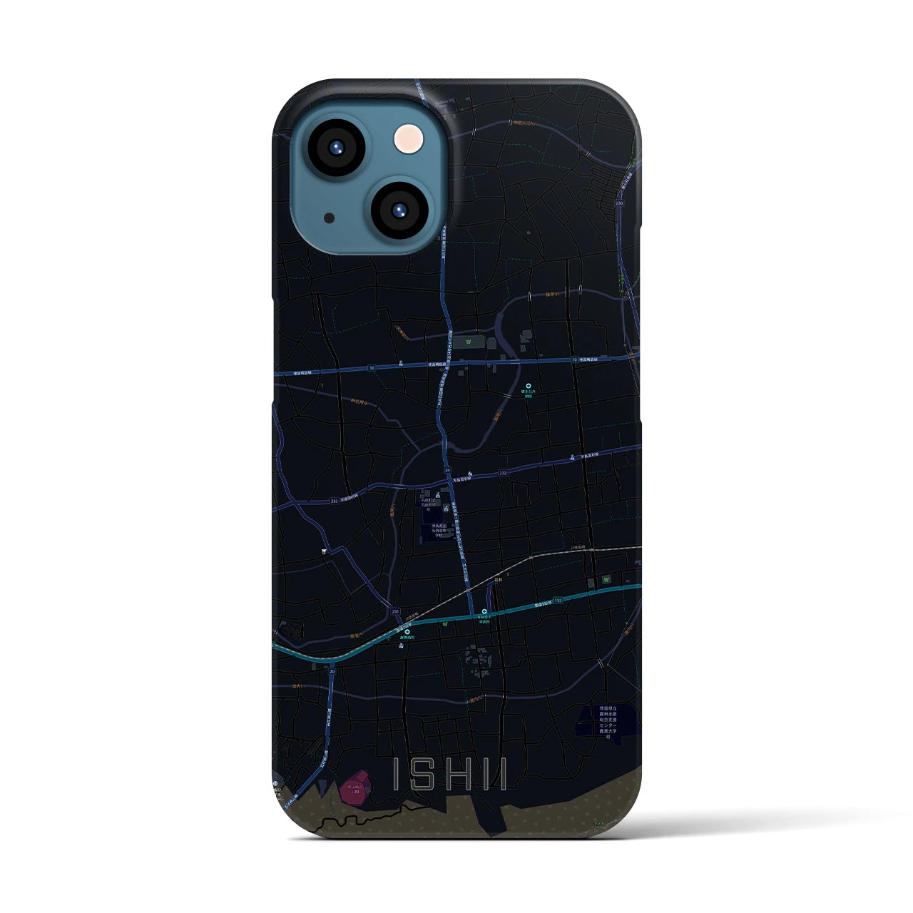 【石井(徳島県)】地図柄iPhoneケース(バックカバータイプ)