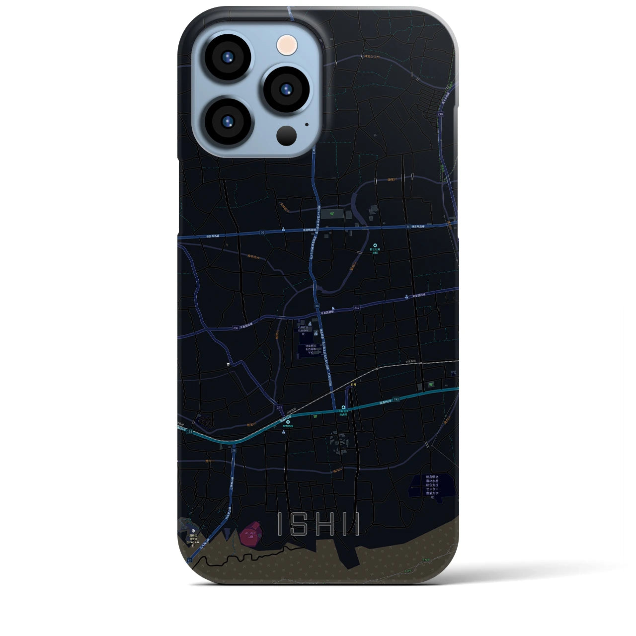 【石井(徳島県)】地図柄iPhoneケース(バックカバータイプ)