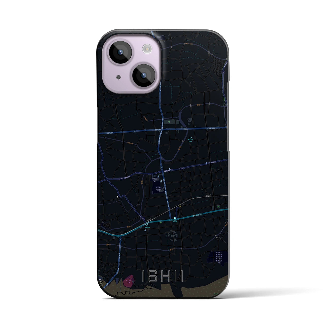 【石井(徳島県)】地図柄iPhoneケース(バックカバータイプ)