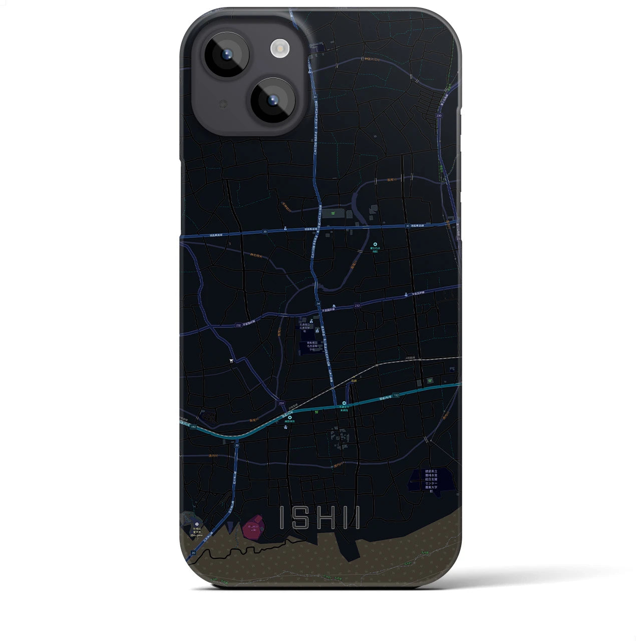 【石井(徳島県)】地図柄iPhoneケース(バックカバータイプ)