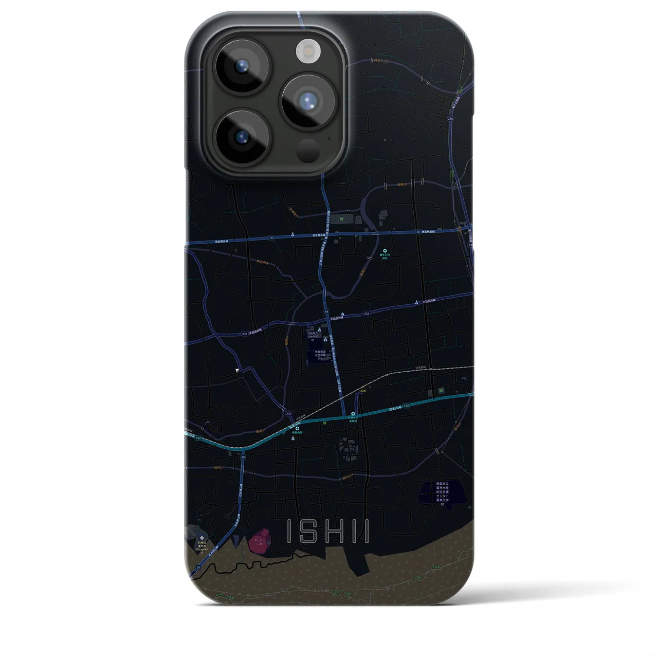 【石井(徳島県)】地図柄iPhoneケース(バックカバータイプ)