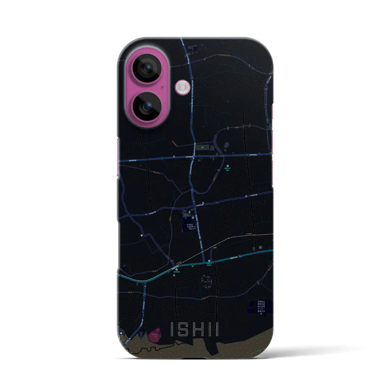 【石井(徳島県)】地図柄iPhoneケース(バックカバータイプ)