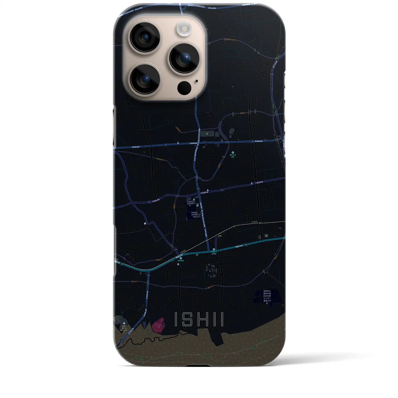 【石井(徳島県)】地図柄iPhoneケース(バックカバータイプ)